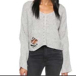 Wildfox distressed crop sweater